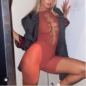 POSTER GIRL Red Cut-Out Jumpsuit